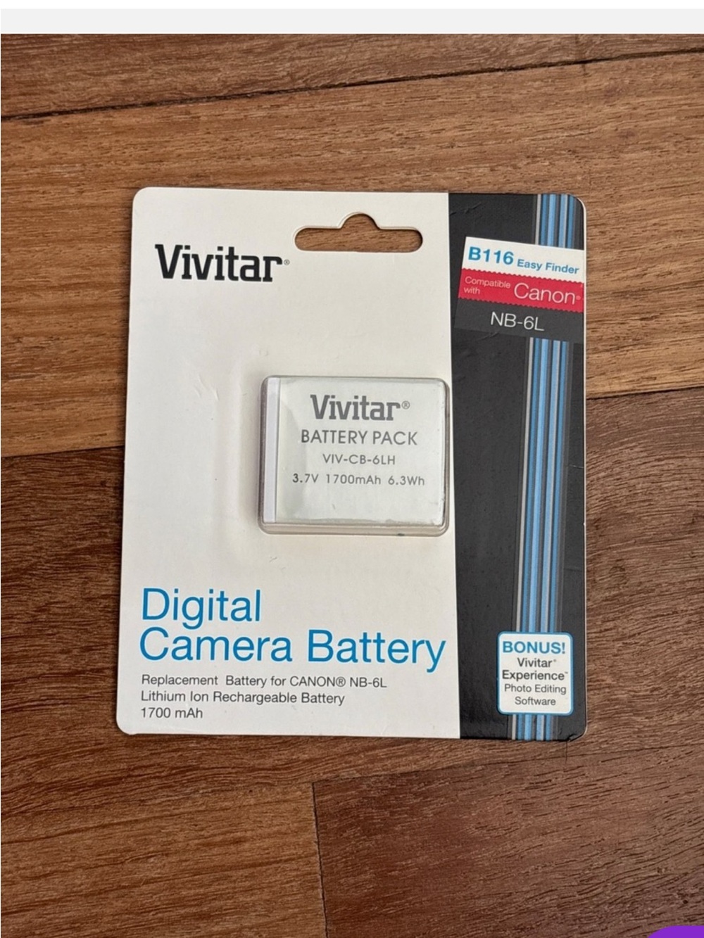 Vivitar Digital Camera Battery VIV-CB-6LH 3.7V 1700mAh 6.3Wh Replacement Battery